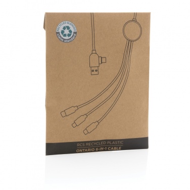 Logotrade Firmengeschenke das Foto: Ontario 6-in-1 Kabel aus RCS recyceltem Kunststoff
