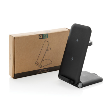 Logotrade Werbeartikel das Foto: Powerpal 3-in-1 15W-Ladegerät aus RCS recyceltem Kunststoff