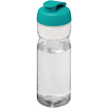 H2O Active® Eco Base 650 ml Sportflasche mit Klappdeckel, Transparent / Aquablau