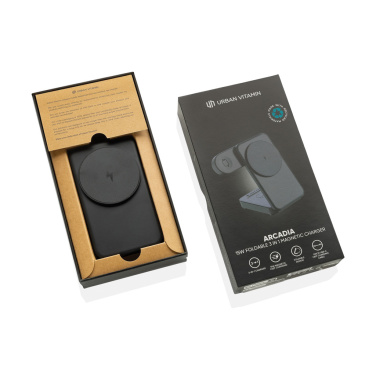 Logotrade Geschäftsgeschenke das Foto: Urban Vitamin Arcadia 15W 3in1 Magnet-Charger aus RCS rABS