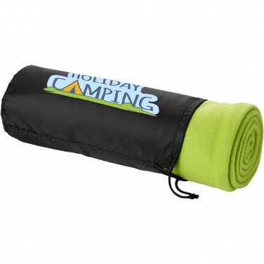 Logotrade promotional giveaway picture of: Huggy fleece plaid blanket with carry pouch