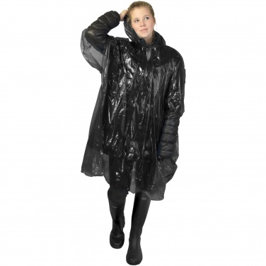 Logo trade promotional merchandise picture of: Ziva disposable rain poncho with storage pouch