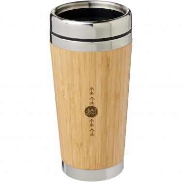 Logo trade promotional giveaway photo of: Bambus 450 ml tumbler with bamboo outer