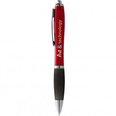 Logo trade promotional giveaways image of: Nash ballpoint pen coloured barrel and black grip
