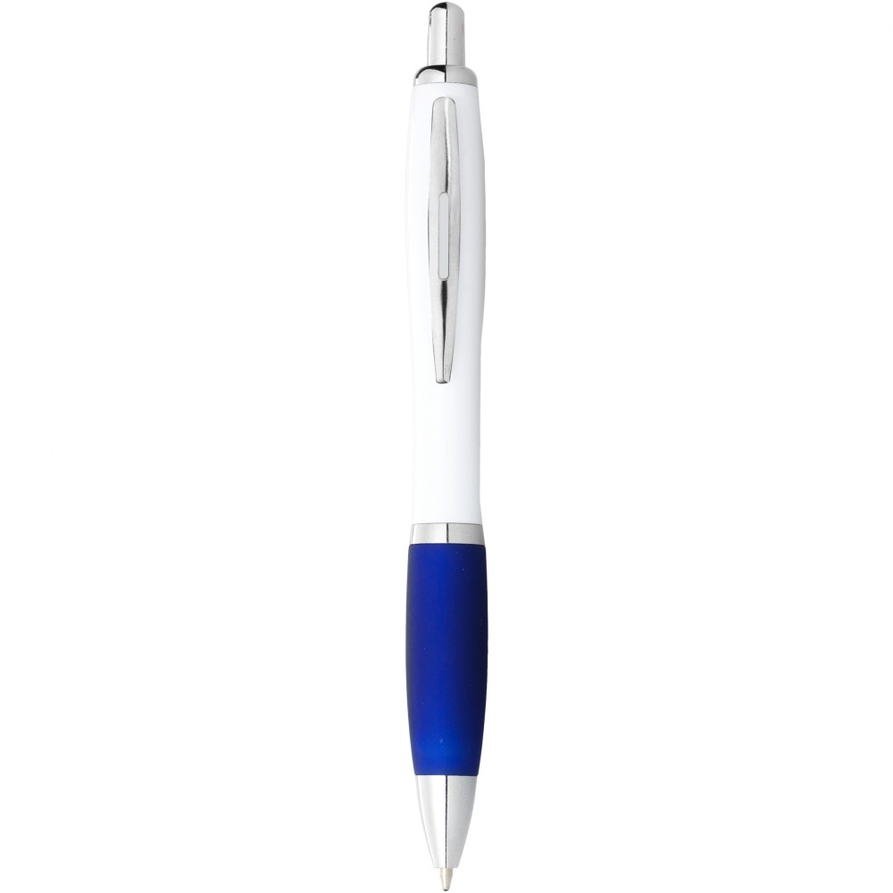 Logotrade promotional product image of: Nash ballpoint pen with white barrel and coloured grip