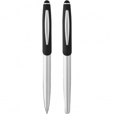 Logo trade promotional merchandise photo of: Geneva stylus ballpoint pen and rollerball pen set