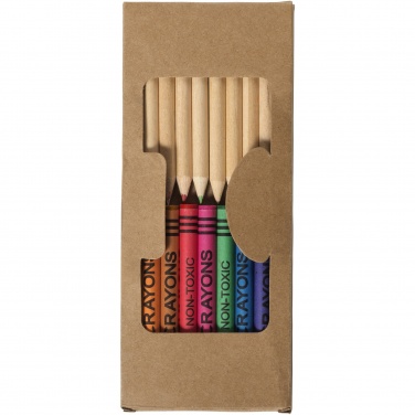 Logo trade promotional items image of: Lucky 19-piece coloured pencil and crayon set