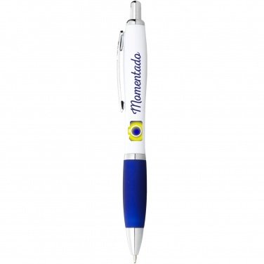 Logotrade promotional merchandise photo of: Nash ballpoint pen white barrel and coloured grip