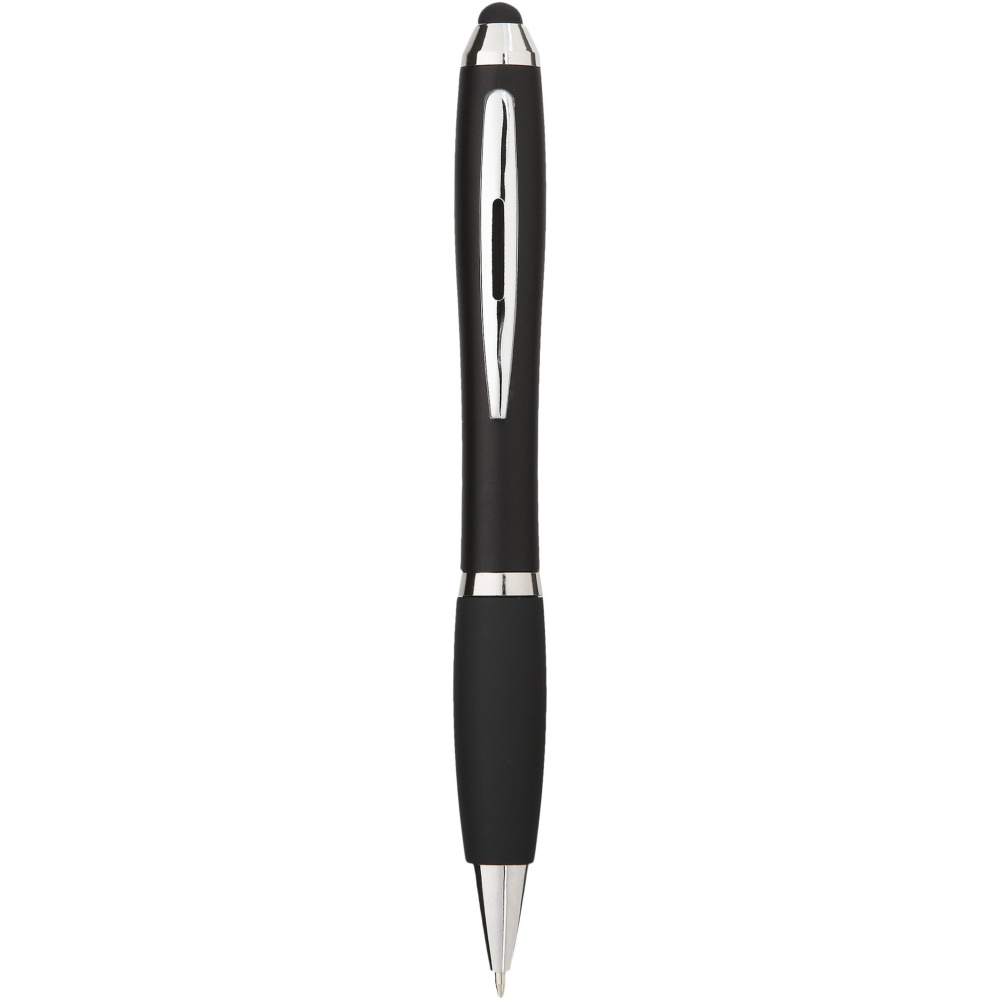 Logotrade promotional gift picture of: Nash coloured stylus ballpoint pen with black grip
