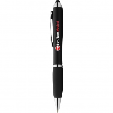 Logotrade advertising product image of: Nash coloured stylus ballpoint pen with black grip