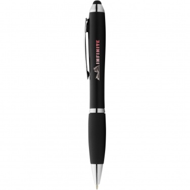 Logo trade business gift photo of: Nash coloured stylus ballpoint pen with black grip