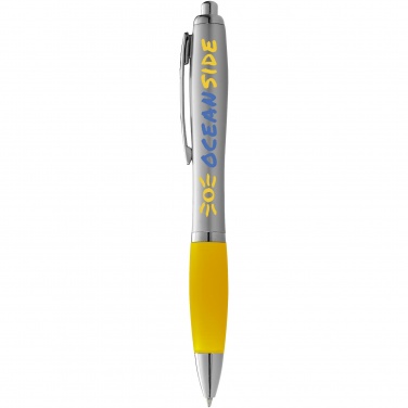 Logotrade promotional merchandise photo of: Nash ballpoint pen silver barrel and coloured grip