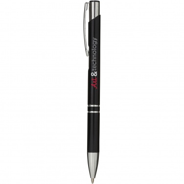 Logo trade promotional giveaway photo of: Moneta aluminium click ballpoint pen (blue ink)