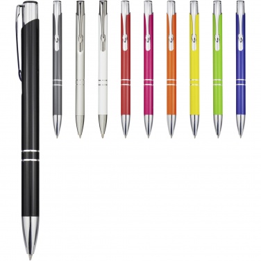 Logotrade promotional product picture of: Moneta aluminium click ballpoint pen (blue ink)