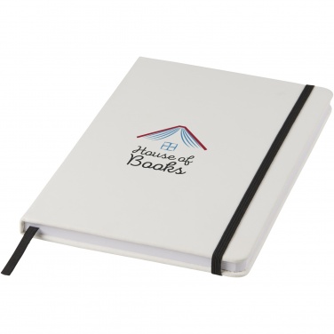 Logotrade advertising products photo of: Spectrum A5 white notebook with coloured strap