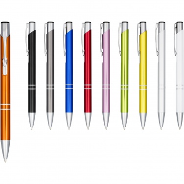 Logo trade promotional gift photo of: Moneta anodized aluminium click ballpoint pen