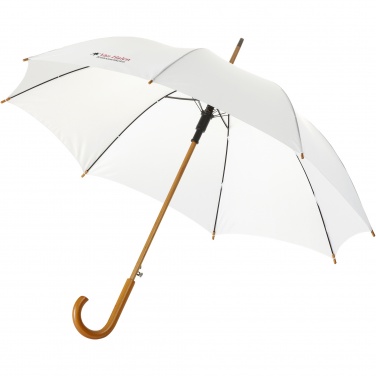 Logo trade promotional giveaways picture of: Kyle 23" auto open umbrella wooden shaft and handle