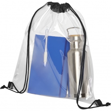 Logo trade promotional gift photo of: Lancaster transparent drawstring bag 5L