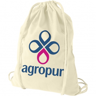 Logotrade business gift image of: Oregon 100 g/m² cotton drawstring bag 5L