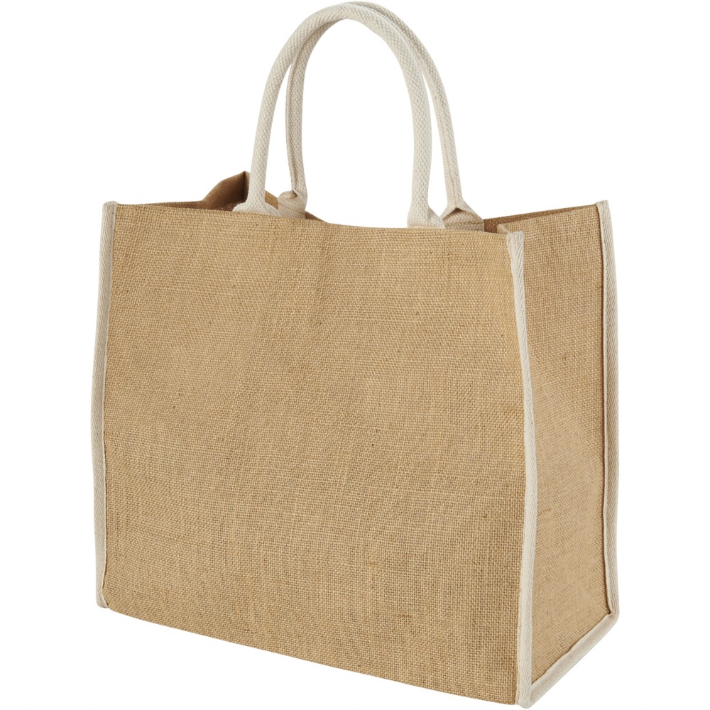 Logo trade advertising products image of: Harry coloured edge jute tote bag 25L