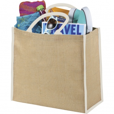 Logotrade promotional giveaway picture of: Harry coloured edge jute tote bag 25L