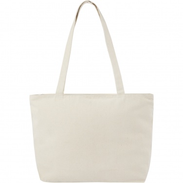 Logo trade advertising products picture of: Ningbo 320 g/m² zippered cotton tote bag 15L