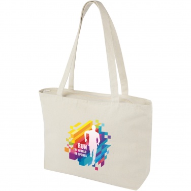 Logotrade promotional giveaway picture of: Ningbo 320 g/m² zippered cotton tote bag 15L