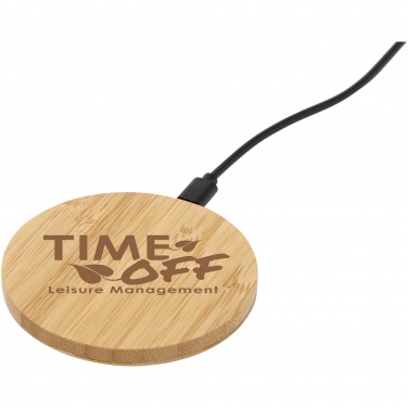 Logo trade corporate gifts picture of: Essence 5W bamboo wireless charging pad