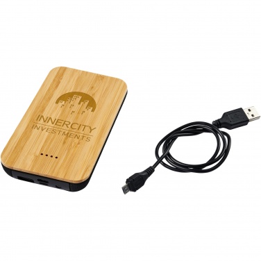 Logo trade promotional product photo of: Future 6000 mAh bamboo/fabric wireless power bank