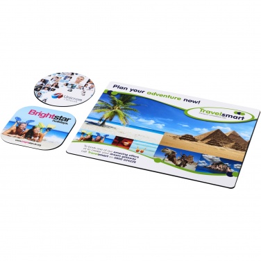 Logo trade advertising products picture of: Brite-Mat® mouse mat and coaster set combo 1