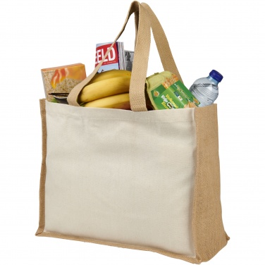 Logotrade advertising products photo of: Varai 320 g/m² canvas and jute shopping tote bag 23L