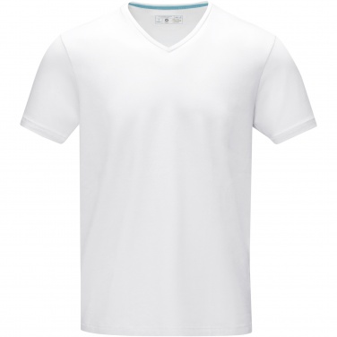 Logo trade advertising products image of: Kawartha short sleeve men's organic V-neck t-shirt