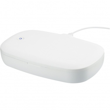Logo trade promotional gifts image of: Capsule UV smartphone sanitizer with 5W wireless charging pad