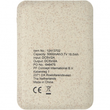 Logotrade promotional gift picture of: Asama 5000 mAh wheat straw power bank