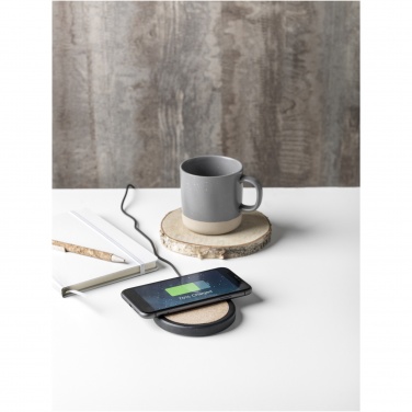 Logotrade business gifts photo of: Kivi 10W limestone/cork wireless charging pad