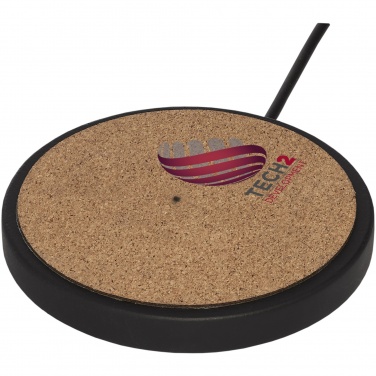 Logotrade promotional item picture of: Kivi 10W limestone/cork wireless charging pad