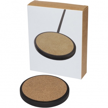 Logo trade promotional merchandise image of: Kivi 10W limestone/cork wireless charging pad