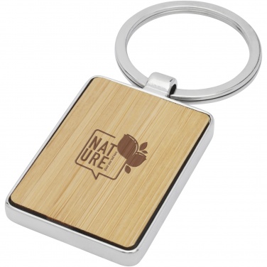 Logo trade promotional merchandise image of: Neta bamboo rectangular keychain