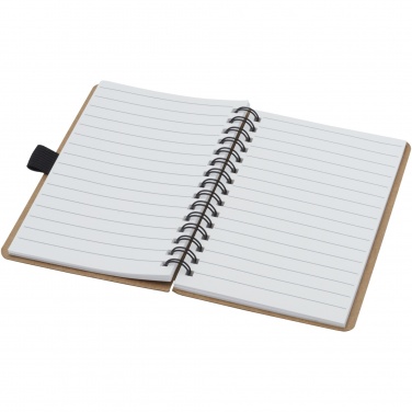 Logo trade promotional giveaways image of: Cobble A6 wire-o recycled cardboard notebook with stone paper