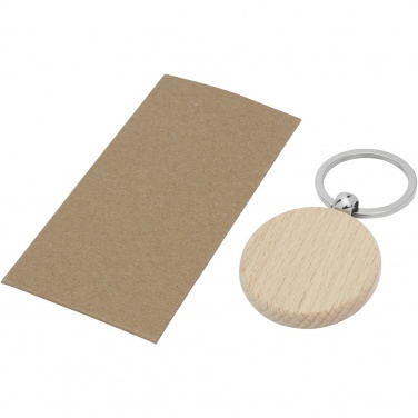 Logotrade promotional merchandise image of: Giovanni beech wood round keychain