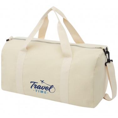 Logotrade business gift image of: Pheebs 450 g/m² recycled cotton and polyester duffel bag 24L