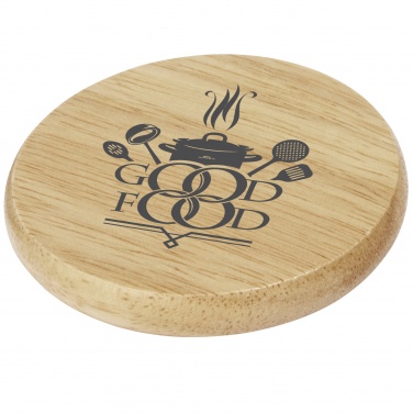 Logo trade business gifts image of: Scoll wooden coaster with bottle opener