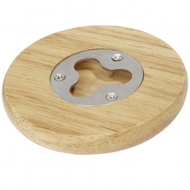 Logotrade business gift image of: Scoll wooden coaster with bottle opener