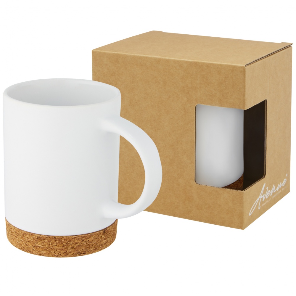 Logo trade promotional products image of: Neiva 425 ml ceramic mug with cork base