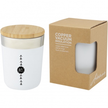 Logotrade promotional products photo of: Lagan 300 ml stainless steel tumbler with bamboo lid