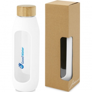 Logo trade promotional giveaways picture of: Tidan 600 ml borosilicate glass bottle with silicone grip