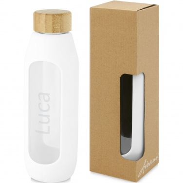 Logo trade promotional merchandise image of: Tidan 600 ml borosilicate glass bottle with silicone grip