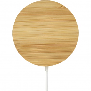 Logo trade corporate gifts picture of: Atra 10W bamboo magnetic wireless charging pad