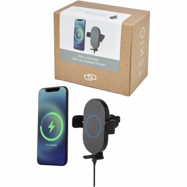 Logotrade business gift image of: Pilot 15W wireless automatic car charger 