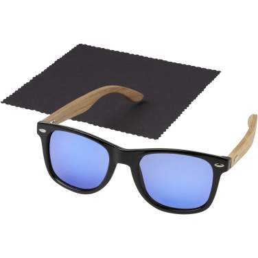 Logo trade promotional items image of: Hiru rPET/wood mirrored polarized sunglasses in gift box
